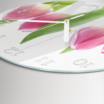 Glas wanduhr Tulpen