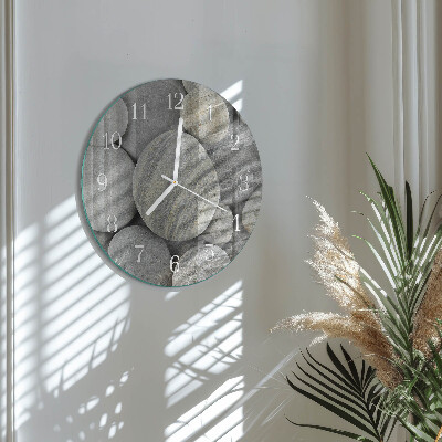 Glas wanduhr Steine