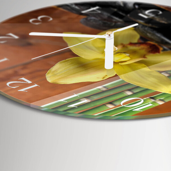 Glas wanduhr Bambusorchidee