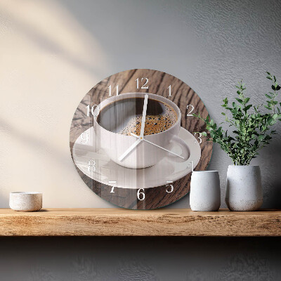 Glas wanduhr Kaffee
