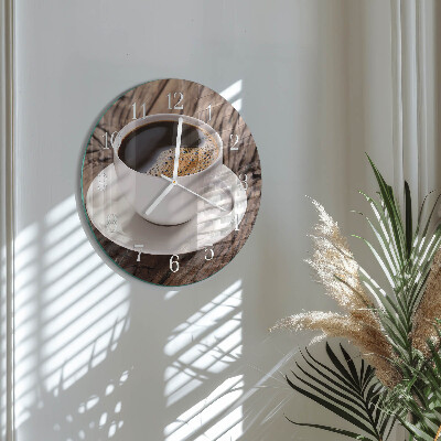 Glas wanduhr Kaffee