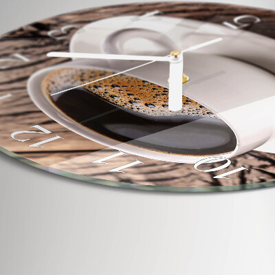 Glas wanduhr Kaffee