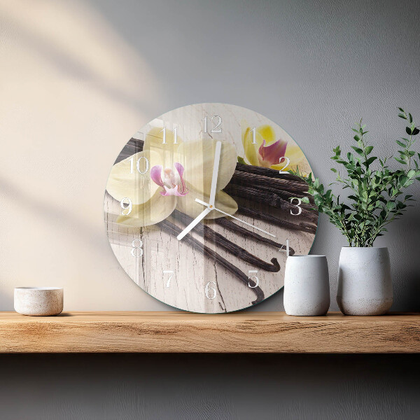 Glas wanduhr Vanille
