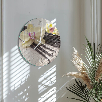 Glas wanduhr Vanille