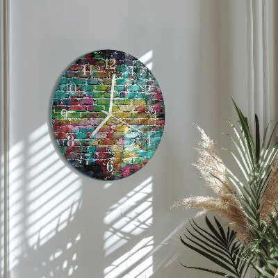 Glas wanduhr Ziegel