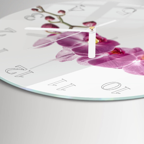 Glas wanduhr Orchidee