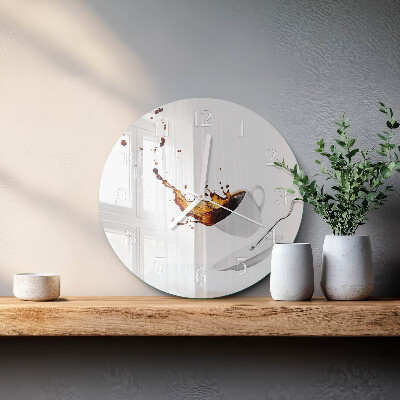 Glas wanduhr Tasse