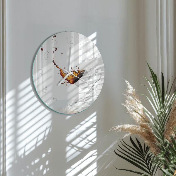 Glas wanduhr Tasse