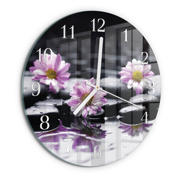 Glas wanduhr Blumen