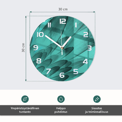 Glas wanduhr Blumen