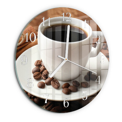 Glas wanduhr Kaffee