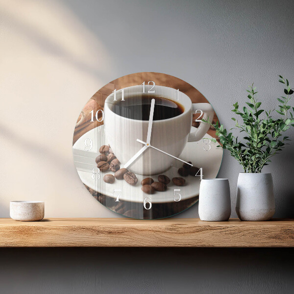 Glas wanduhr Kaffee