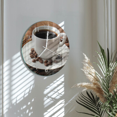 Glas wanduhr Kaffee