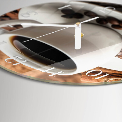 Glas wanduhr Kaffee