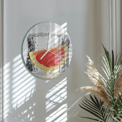 Glas wanduhr Grapefruit-Eiscreme