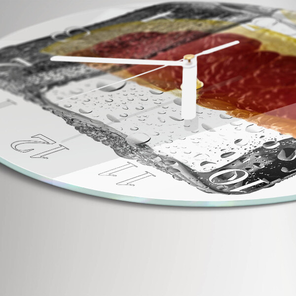 Glas wanduhr Grapefruit-Eiscreme