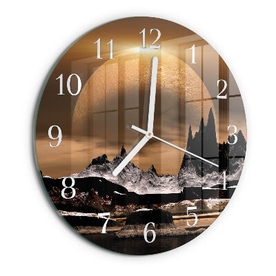 Glas wanduhr Gebirge