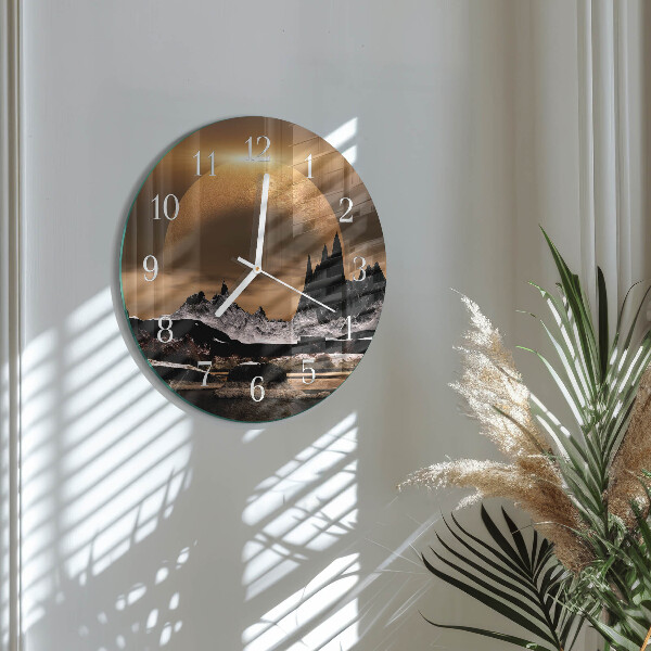 Glas wanduhr Gebirge