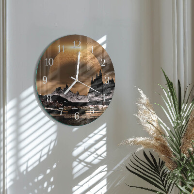 Glas wanduhr Gebirge