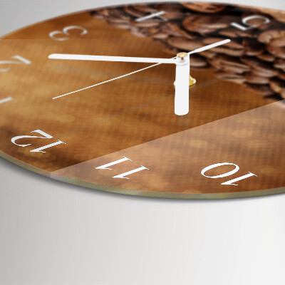 Glas wanduhr Kaffeebohnen