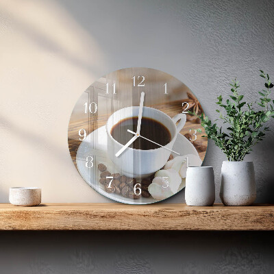 Glas wanduhr Kaffee
