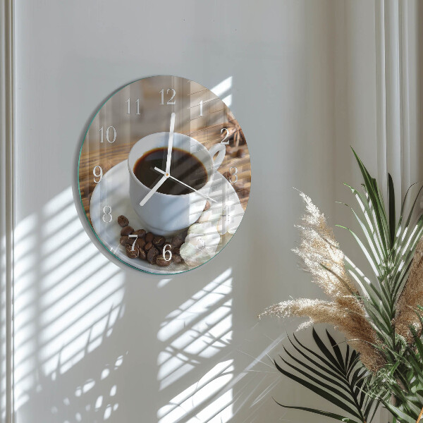 Glas wanduhr Kaffee