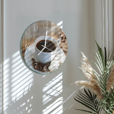 Glas wanduhr Kaffee