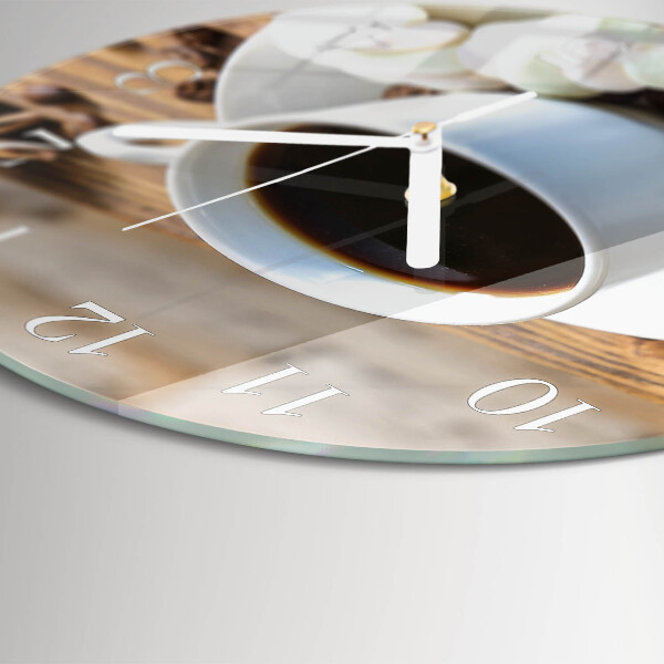 Glas wanduhr Kaffee