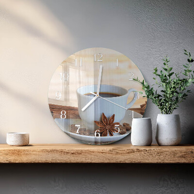 Glas wanduhr Kaffee