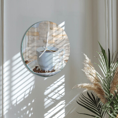Glas wanduhr Kaffee