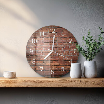 Glas wanduhr Ziegel