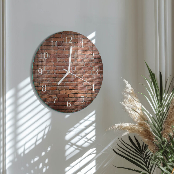 Glas wanduhr Ziegel