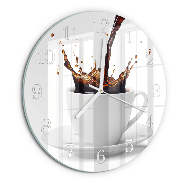 Glas wanduhr Kaffee