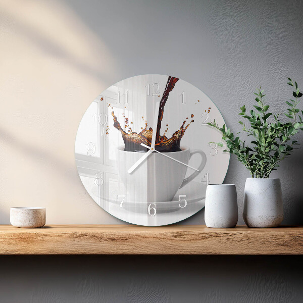 Glas wanduhr Kaffee