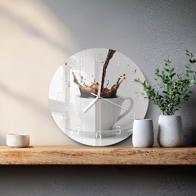 Glas wanduhr Kaffee