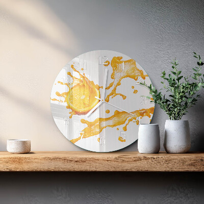 Glas wanduhr Orangensaft