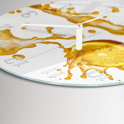 Glas wanduhr Orangensaft
