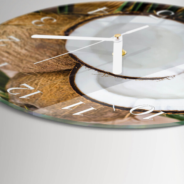 Glas wanduhr Kokosnüsse
