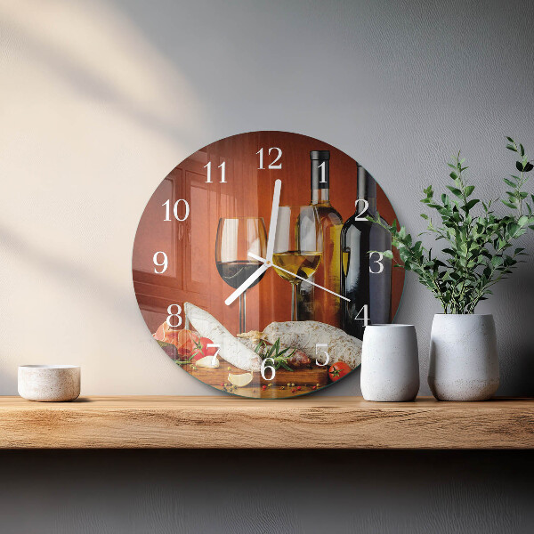 Glas wanduhr Wein