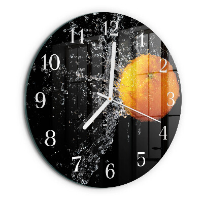 Glas wanduhr Orange