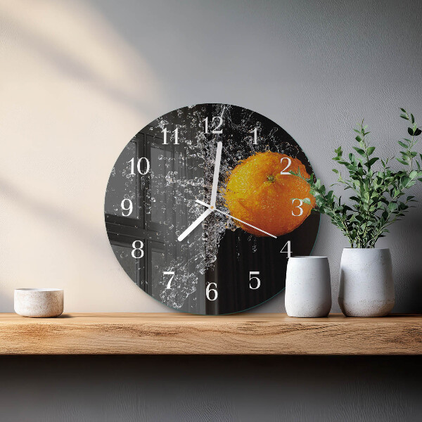 Glas wanduhr Orange