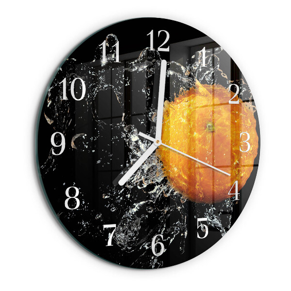 Glas wanduhr Orange