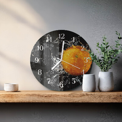 Glas wanduhr Orange