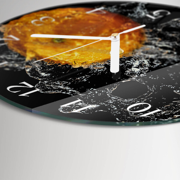 Glas wanduhr Orange