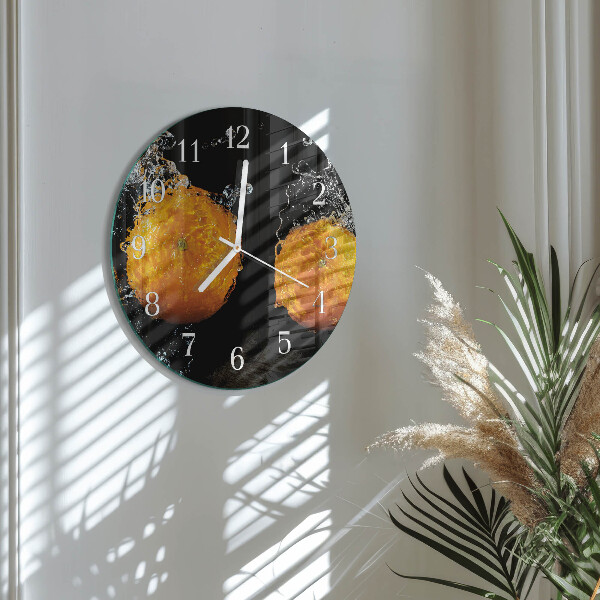 Glas wanduhr Orangen