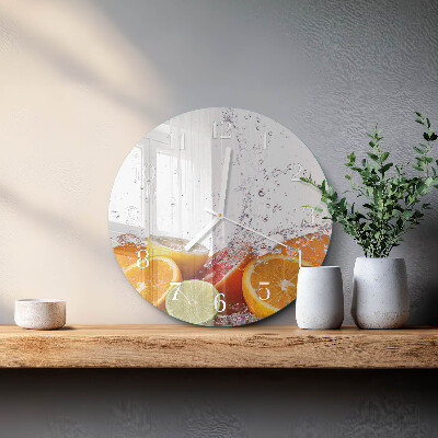 Glas wanduhr Orangen