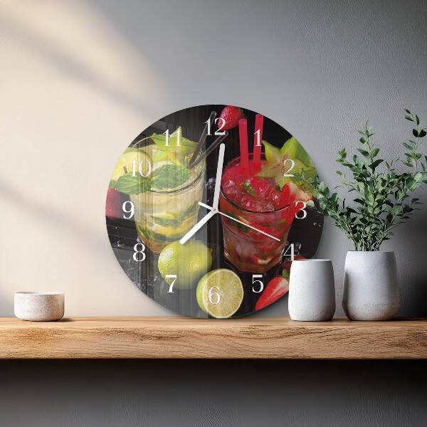 Glas wanduhr Cocktail