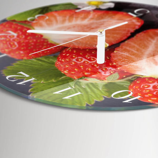 Glas wanduhr Erdbeeren