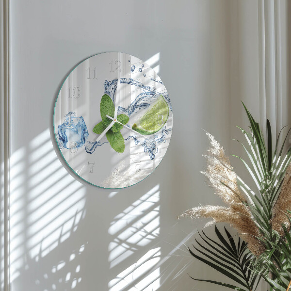 Glas wanduhr Minze