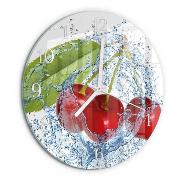 Glas wanduhr Kirschen
